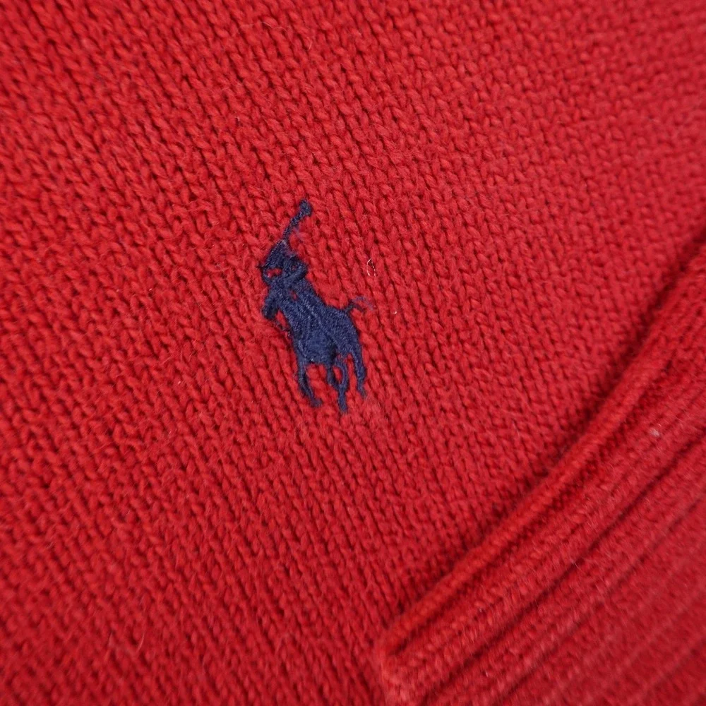 VTG Polo Ralph Lauren Sweater Mens 3XB Red Pony Logo 1/4 Zip‎ Mock Neck Pullover